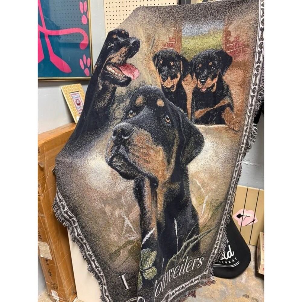 I Love Rottweilers tapestry blanket Danbury Mint